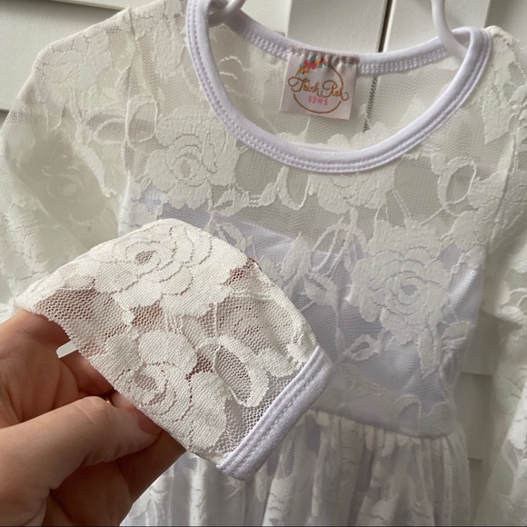White Lace Flower Girl Dress (Fits Up To 3T) - Picture 9 of 10